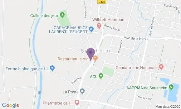 Localisation Crédit Agricole Agence de Sausheim