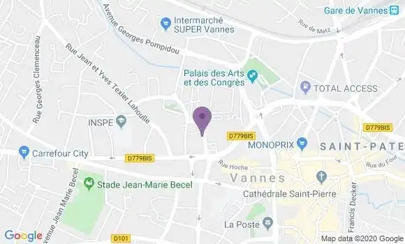 Localisation Crédit Agricole Agence de Vannes Libération