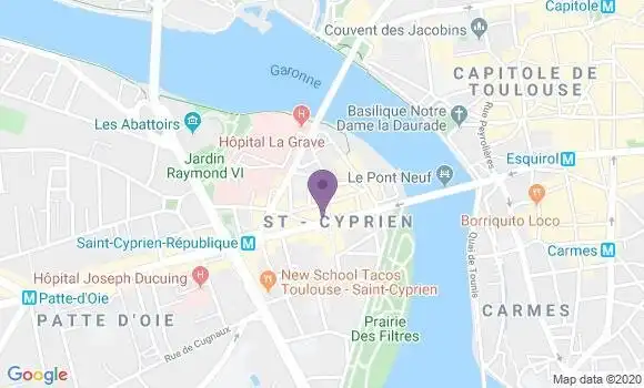 Localisation Crédit Agricole Agence de Toulouse Olivier