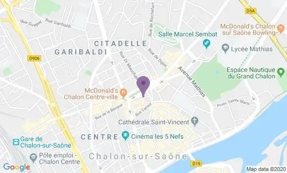Localisation Crédit Agricole Agence de Chalon sur Saône Beaune