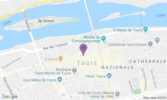 Localisation Crédit Agricole Agence de Tours Marceau