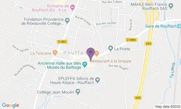 Localisation Crédit Agricole Agence de Rouffach