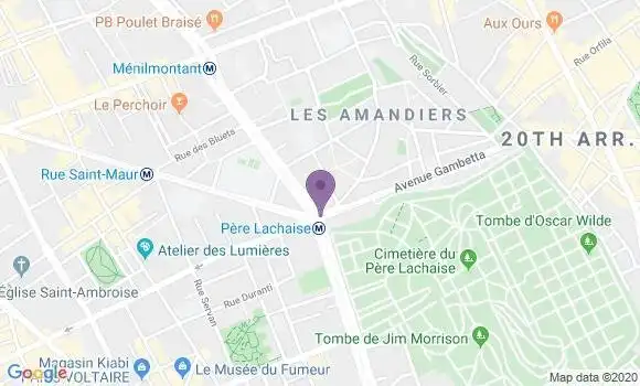 Localisation LCL Agence de Paris Père Lachaise