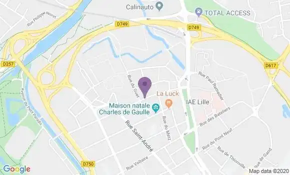 Localisation Crédit Agricole Agence de Lille Saint Sébastien