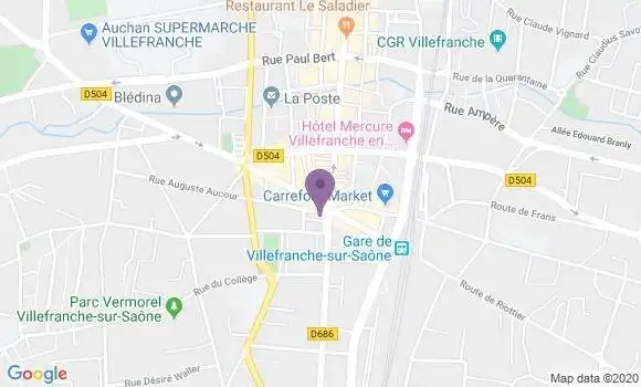 Localisation Crédit Agricole Agence de Villefranche sur Saône Espace Pro