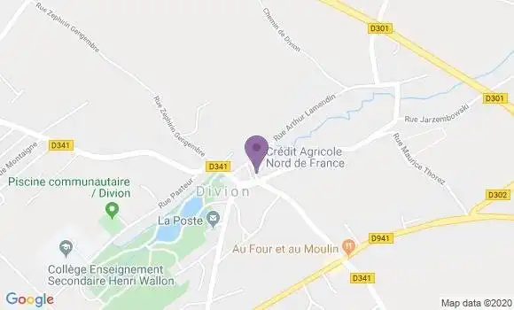 Localisation Crédit Agricole Agence de Divion
