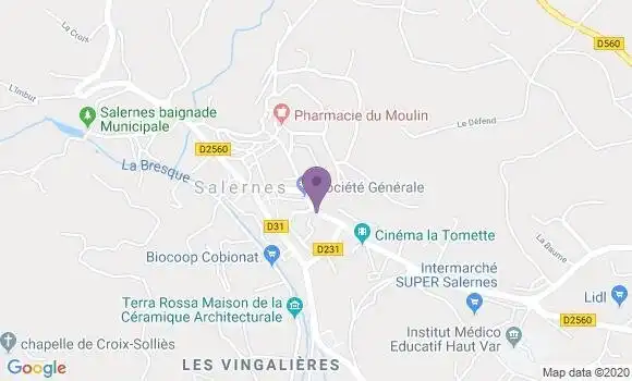 Localisation Crédit Agricole Agence de Salernes