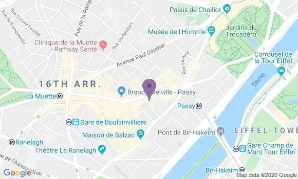 Localisation Crédit Agricole Agence de Paris Passy