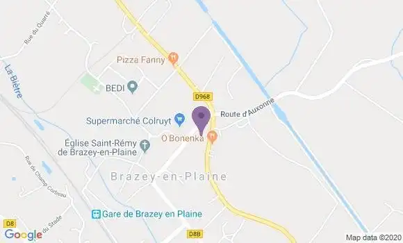 Localisation Crédit Agricole Agence de Brazey en Plaine