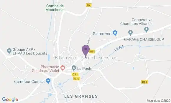 Localisation Crédit Agricole Agence de Blanzac Porcheresse