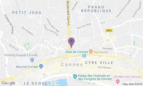 Localisation Crédit Agricole Agence de Cannes Vauban
