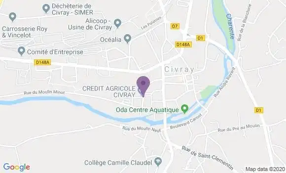 Localisation Crédit Agricole Agence de Civray