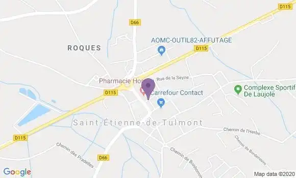 Localisation Crédit Agricole Agence de Saint Etienne de Tulmont