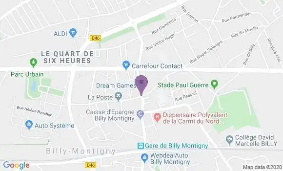 Localisation Crédit Agricole Agence de Billy Montigny