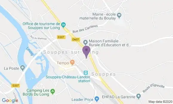 Localisation Crédit Agricole Agence de Souppes sur Loing