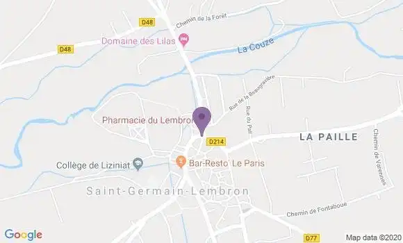 Localisation Crédit Agricole Agence de Saint Germain Lembron