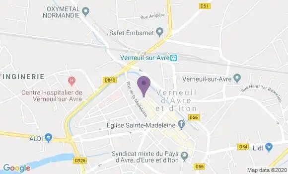 Localisation LCL Agence de Verneuil sur Avre