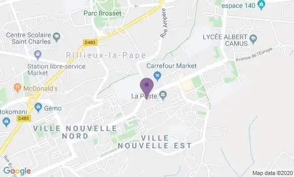 Localisation Crédit Agricole Agence de Rillieux la Pape Europe