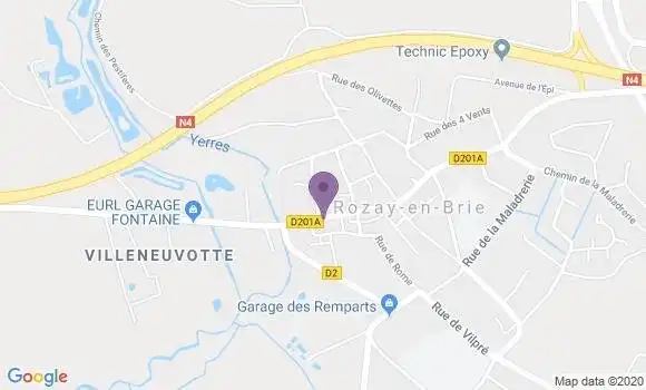Localisation Crédit Agricole Agence de Rozay en Brie