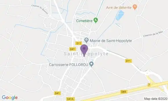 Localisation Crédit Agricole Agence de Saint Hippolyte