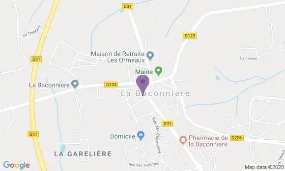 Localisation Crédit Agricole Agence de La Baconnière
