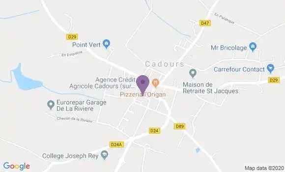 Localisation Crédit Agricole Agence de Cadours