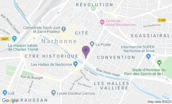 Localisation Crédit Agricole Agence de Narbonne Gambetta