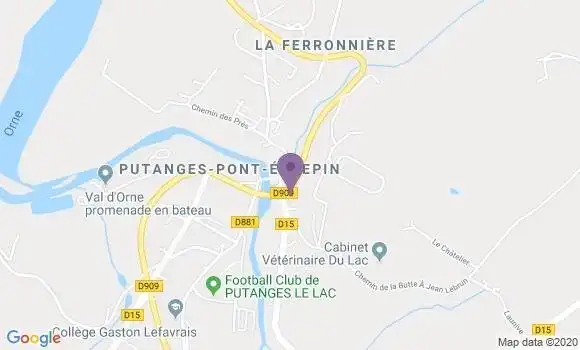 Localisation Crédit Agricole Agence de Putanges