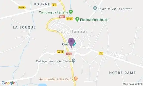 Localisation Crédit Agricole Agence de Castillonnes