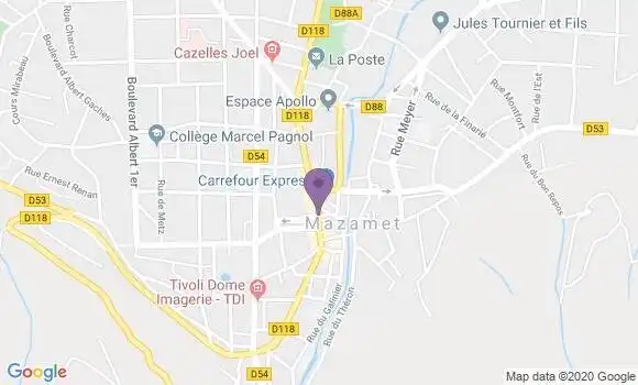 Localisation LCL Agence de Mazamet
