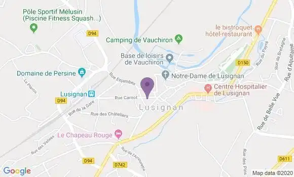 Localisation Crédit Agricole Agence de Lusignan