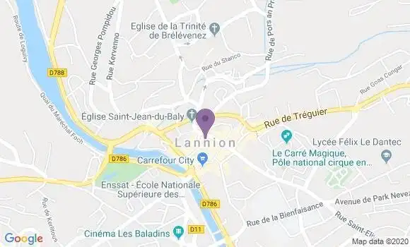 Localisation Crédit Agricole Agence de Lannion Kerhuel