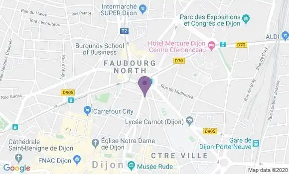 Localisation Crédit Agricole Agence de Dijon Jean Jacques Rousseau