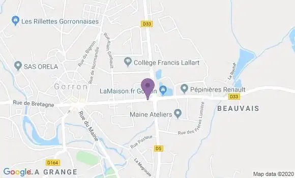 Localisation Crédit Agricole Agence de Gorron