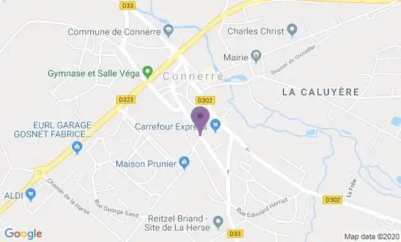 Localisation Crédit Agricole Agence de Connerre