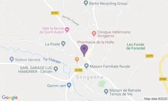 Localisation Crédit Agricole Agence de Songeons