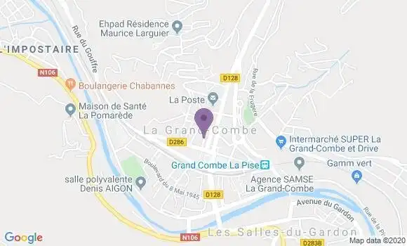 Localisation Crédit Agricole Agence de La Grand Combe