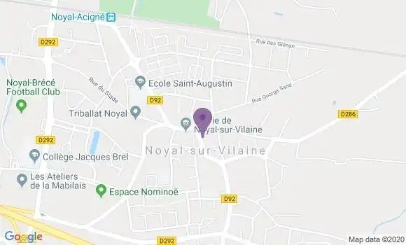 Localisation Crédit Agricole Agence de Noyal sur Vilaine