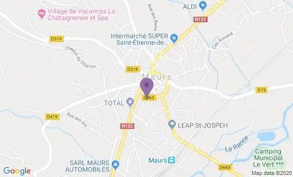 Localisation Crédit Agricole Agence de Maurs