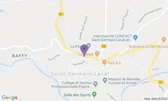 Localisation Crédit Agricole Agence de Saint Germain Laval
