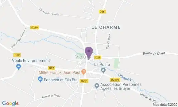 Localisation Crédit Agricole Agence de Voulx