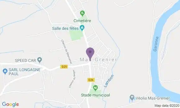 Localisation Crédit Agricole Agence de Mas Grenier