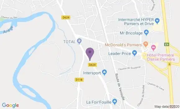 Localisation Crédit Agricole Agence de Pamiers Pyresud
