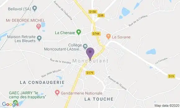 Localisation Crédit Agricole Agence de Moncoutant