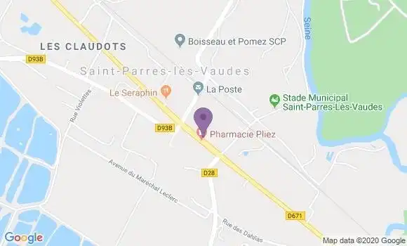 Localisation Crédit Agricole Agence de Saint Parres les Vaudes