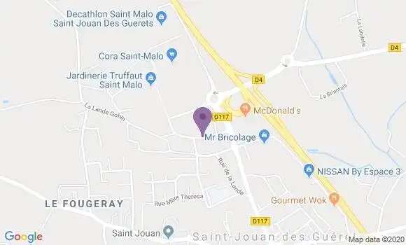 Localisation Crédit Agricole Agence de Saint Jouan des Guérets