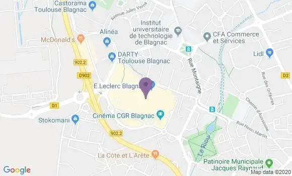 Localisation Crédit Agricole Agence de Blagnac Centre Commercial