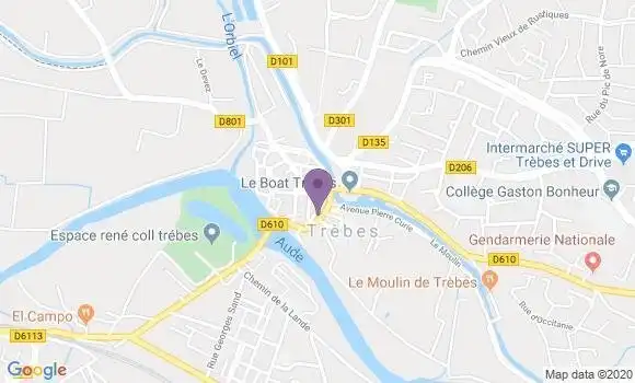 Localisation Crédit Agricole Agence de Trèbes