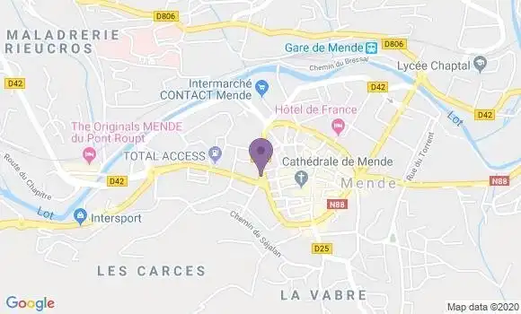 Localisation LCL Agence de Mende