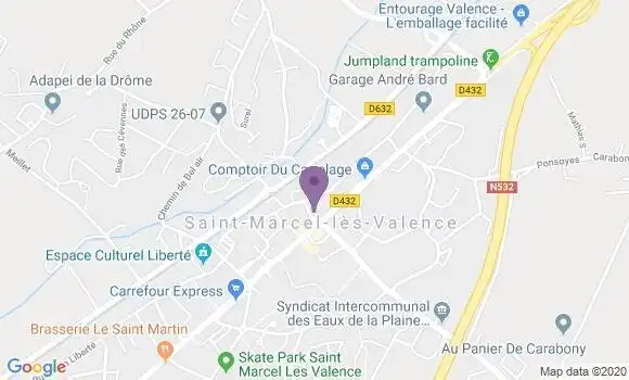Localisation Crédit Agricole Agence de Saint Marcel lès Valence